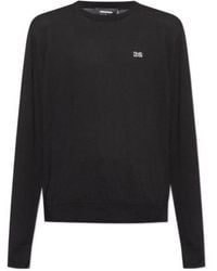 DSquared² - Logo Embroidered Knit Jumper - Lyst