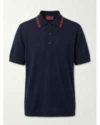 Gucci - Wool Knit Polo Shirt With Web Detail - Lyst