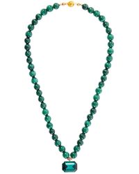Jennifer Behr - Tone Malachite And Crystal Necklace - Lyst