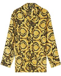 Versace - Baroque Pattern Long Sleeved Pajama Top - Lyst