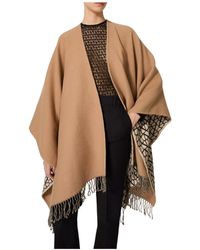 Valentino - V-Neck Fringed Edge Cape - Lyst