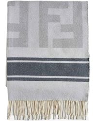 Fendi - Monogrammed Stripe-Patterned Scarf - Lyst
