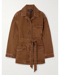 Veronica Beard - Ramone Belted Herringbone Cotton-Twill Jacket - Lyst