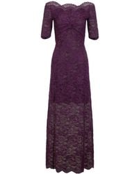 Rabanne - Rabanne Short Sleeve Lace Maxi Dress - Lyst