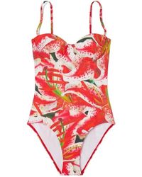 Tory Burch - Floral-Print Swimsuit - Lyst