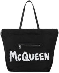 McQueen - Logo-Print Tote Bag - Lyst