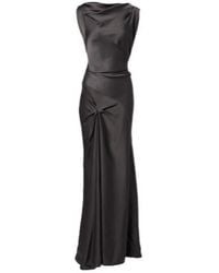 Victoria Beckham - Posy Draped Gathered Crepe Satin Gown - Lyst