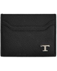 Tod's - T Timeless Pebbled-Leather Card Holder - Lyst