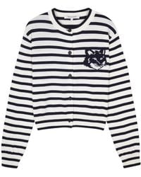 Maison Kitsuné - Round-Collar And Long-Sleeved Knitted Cardigan - Lyst