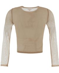 Alexander Wang - Bodycon Semi-Sheer Long-Sleeved Top - Lyst