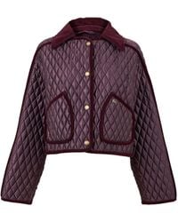 Burberry - Floriston Diamond-Quilted Structured Quilted Jacket - Lyst
