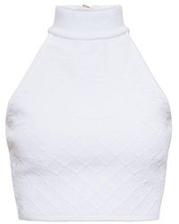 Balmain - Rear Zipped Turtleneck Top - Lyst