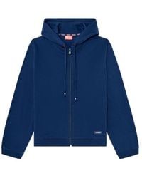 DIESEL - Logo-Detail Zip-Up Cotton Hoodie - Lyst
