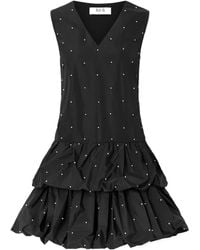 Sea - Alberta Tiered Embellished Taffeta Mini Dress - Lyst