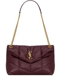Saint Laurent - Puffer Logo Plaque Small Shoulder Bag - Lyst