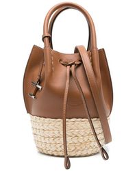 Tod's - Logo Embossed Panelled Bucket Bag - Lyst