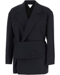 Bottega Veneta - Striped Belted Jacket - Lyst