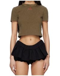 ShuShu/Tong - Ruffled-Trim Logo-Embroidered T-Shirt - Lyst