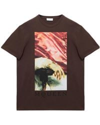 McQueen - Painting Printed Crewneck T-Shirt - Lyst