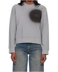 MM6 by Maison Margiela - Spray Print Long-Sleeve Crew Neck Sweatshirt - Lyst