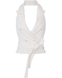 Elisabetta Franchi - V-Neck Belted Vest - Lyst