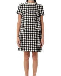 Valentino - Damier Light Embellished Tweed Mini Dress - Lyst