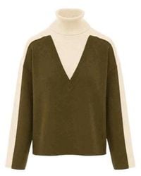 MM6 by Maison Margiela - Contrast V-Panel Turtleneck Knitted Jumper - Lyst