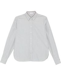 Brunello Cucinelli - Button-Down Pinstripe Shirt - Lyst