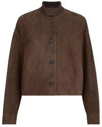 Brunello Cucinelli - Couture Suede Outerwear Jacket With Monili - Lyst