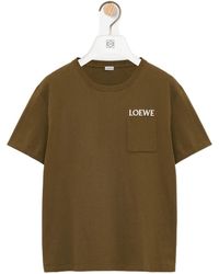 Loewe - Logo Embroidered Crewneck T-Shirt - Lyst