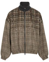 Brunello Cucinelli - Padded Houndstooth Alpaca-Blend Bomber Jacket - Lyst