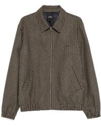 A.P.C. - Gingham-Check Zip-Up Jacket - Lyst