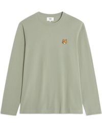 Maison Kitsuné - Maison Kitsuné Fox-Head Embroidered T-Shirt - Lyst