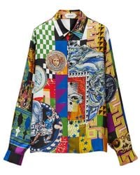 Versace - Medusa Collage Printed Shirt - Lyst