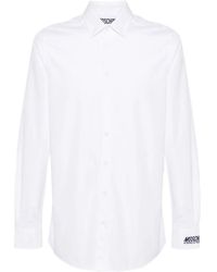 Moschino - Logo-Embroidered Cotton Shirt - Lyst