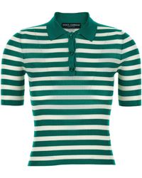 Dolce & Gabbana - Striped Short-Sleeve Polo Shirt - Lyst