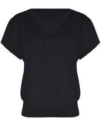 Dondup - V-Neck Short-Sleeve Knitted Top - Lyst
