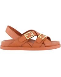 Fendi - Leather Sadaols - Lyst