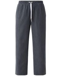 Liu Jo - Lace Insert Pinstriped Trousers - Lyst