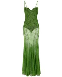 Elisabetta Franchi - Sheer Lace Maxi Dress - Lyst