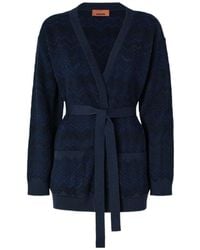 Missoni - Zigzag-Knit Belted Cardigan - Lyst