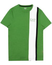 EA7 - Logo Printed T-Shirt With Round Neck - Lyst