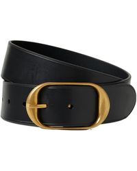 Nili Lotan - Oval Buckle Wide Leather Belt - Lyst