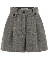Golden Goose - Tweed-Effect Pleated Shorts - Lyst