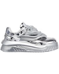 Versace - Medusa Metallic Low-Top Sneakers - Lyst