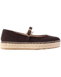 Gianvito Rossi - Suede Espadrille Mary Jane Flats - Lyst