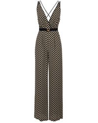 Elisabetta Franchi - Georgette Diamond Printed Jumpsuit - Lyst
