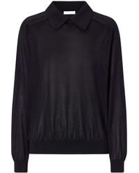 KHAITE - Silk-Knitted Polo Sweater - Lyst