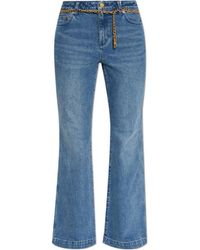 MICHAEL Michael Kors - Stretch Belted Flared Jeans - Lyst