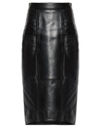 Versace - Leather Midi Skirt - Lyst